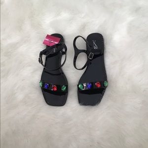 LIA BLACK MULTI-COLORED JELLY SANDALS